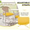imagedownluxe Outdoor Chair Cushions Set of 4 for Patio Furniture WaterResistant Square Corner Patio Chair Cushions with Ties High Density Foam Outdoor Seat Cushion 185quot X 16quot X 3quot BlackYellow