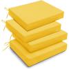 imagedownluxe Outdoor Chair Cushions Set of 4 for Patio Furniture WaterResistant Square Corner Patio Chair Cushions with Ties High Density Foam Outdoor Seat Cushion 185quot X 16quot X 3quot BlackYellow