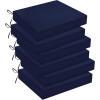imagedownluxe Outdoor Chair Cushions Set of 4 for Patio Furniture WaterResistant Square Corner Patio Chair Cushions with Ties High Density Foam Outdoor Seat Cushion 185quot X 16quot X 3quot BlackNavy