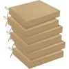 imagedownluxe Outdoor Chair Cushions Set of 4 for Patio Furniture WaterResistant Square Corner Patio Chair Cushions with Ties High Density Foam Outdoor Seat Cushion 185quot X 16quot X 3quot BlackKhaki