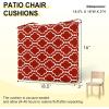 imagedownluxe Outdoor Chair Cushions Set of 4 for Patio Furniture WaterResistant Square Corner Patio Chair Cushions with Ties High Density Foam Outdoor Seat Cushion 185quot X 16quot X 3quot BlackRed Gourd