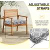 imagedownluxe Outdoor Chair Cushions Set of 4 for Patio Furniture WaterResistant Square Corner Patio Chair Cushions with Ties High Density Foam Outdoor Seat Cushion 185quot X 16quot X 3quot BlackGrey Gourd