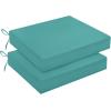 imagedownluxe Outdoor Chair Cushions Set of 4 for Patio Furniture WaterResistant Square Corner Patio Chair Cushions with Ties High Density Foam Outdoor Seat Cushion 185quot X 16quot X 3quot BlackTeal