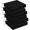 imagedownluxe Outdoor Chair Cushions Set of 4 for Patio Furniture WaterResistant Square Corner Patio Chair Cushions with Ties High Density Foam Outdoor Seat Cushion 185quot X 16quot X 3quot BlackBlack