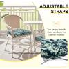 imagedownluxe Outdoor Chair Cushions Set of 4 for Patio Furniture WaterResistant Square Corner Patio Chair Cushions with Ties High Density Foam Outdoor Seat Cushion 185quot X 16quot X 3quot BlackGreen Paramecium