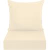 imagedownluxe Outdoor Deep Seat Cushion Set Waterproof Patio Furniture Cushions with Zipper for Outdoor Chair Sofa 24quot x 24quot Beige