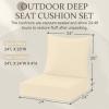 imagedownluxe Outdoor Deep Seat Cushion Set Waterproof Patio Furniture Cushions with Zipper for Outdoor Chair Sofa 24quot x 24quot Beige