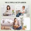 imagedownluxe Reading Pillow with Arms Back Pillow for Sitting in Bed Adult Bed Rest Pillow with Shredded Memory Foam and Removable Cover 18 X 15 Inches Grey