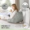 imagedownluxe Reading Pillow with Arms Back Pillow for Sitting in Bed Adult Bed Rest Pillow with Shredded Memory Foam and Removable Cover 18 X 15 Inches Grey