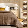 imagedownluxe Weighted Blanket King Size 18 lb Weighted Blanket with Glass Beads for All Season Machine Washable Heavy Blanket White 108 X 90 InchBrown