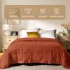 imagedownluxe Weighted Blanket King Size 18 lb Weighted Blanket with Glass Beads for All Season Machine Washable Heavy Blanket White 108 X 90 InchBurnt Orange