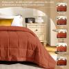 imagedownluxe Weighted Blanket King Size 18 lb Weighted Blanket with Glass Beads for All Season Machine Washable Heavy Blanket White 108 X 90 InchBurnt Orange