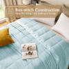 imagedownluxe Weighted Blanket King Size 18 lb Weighted Blanket with Glass Beads for All Season Machine Washable Heavy Blanket White 108 X 90 InchCool Blue