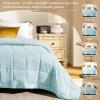 imagedownluxe Weighted Blanket King Size 18 lb Weighted Blanket with Glass Beads for All Season Machine Washable Heavy Blanket White 108 X 90 InchCool Blue