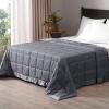 imagedownluxe Weighted Blanket King Size 18 lb Weighted Blanket with Glass Beads for All Season Machine Washable Heavy Blanket White 108 X 90 InchGrey
