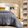 imagedownluxe Weighted Blanket King Size 18 lb Weighted Blanket with Glass Beads for All Season Machine Washable Heavy Blanket White 108 X 90 InchGrey