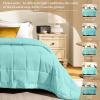 imagedownluxe Weighted Blanket King Size 18 lb Weighted Blanket with Glass Beads for All Season Machine Washable Heavy Blanket White 108 X 90 InchMint Green