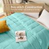 imagedownluxe Weighted Blanket King Size 18 lb Weighted Blanket with Glass Beads for All Season Machine Washable Heavy Blanket White 108 X 90 InchMint Green