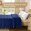 imagedownluxe Weighted Blanket King Size 18 lb Weighted Blanket with Glass Beads for All Season Machine Washable Heavy Blanket White 108 X 90 InchNavy