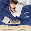 imagedownluxe Weighted Blanket King Size 18 lb Weighted Blanket with Glass Beads for All Season Machine Washable Heavy Blanket White 108 X 90 InchNavy