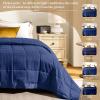imagedownluxe Weighted Blanket King Size 18 lb Weighted Blanket with Glass Beads for All Season Machine Washable Heavy Blanket White 108 X 90 InchNavy