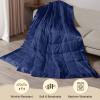 imagedownluxe Weighted Blanket King Size 18 lb Weighted Blanket with Glass Beads for All Season Machine Washable Heavy Blanket White 108 X 90 InchNavy