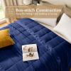 imagedownluxe Weighted Blanket King Size 18 lb Weighted Blanket with Glass Beads for All Season Machine Washable Heavy Blanket White 108 X 90 InchNavy