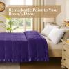 imagedownluxe Weighted Blanket King Size 18 lb Weighted Blanket with Glass Beads for All Season Machine Washable Heavy Blanket White 108 X 90 InchPurple