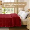 imagedownluxe Weighted Blanket King Size 18 lb Weighted Blanket with Glass Beads for All Season Machine Washable Heavy Blanket White 108 X 90 InchRed