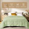 imagedownluxe Weighted Blanket King Size 18 lb Weighted Blanket with Glass Beads for All Season Machine Washable Heavy Blanket White 108 X 90 InchSage Green