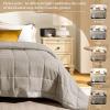 imagedownluxe Weighted Blanket King Size 18 lb Weighted Blanket with Glass Beads for All Season Machine Washable Heavy Blanket White 108 X 90 InchSand
