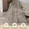 imagedownluxe Weighted Blanket King Size 18 lb Weighted Blanket with Glass Beads for All Season Machine Washable Heavy Blanket White 108 X 90 InchSand Color