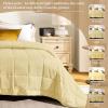 imagedownluxe Weighted Blanket King Size 18 lb Weighted Blanket with Glass Beads for All Season Machine Washable Heavy Blanket White 108 X 90 InchYellow