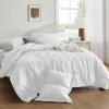 imagedownluxe Boho Twin Duvet Cover  Embroidery Shabby Chic Duvet Cover Twin Set for All Seasons 2 Pieces Tufted Boho Bedding Comforter Cover with Zipper Grey 02 Twin 68quot x 90quotWhite 03
