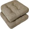 imagedownluxe Chair Cushions for Dining Chairs 4 Pack Tufted Indoor Chair Pads with NonSlip Bottom UShaped Kitchen Chair Cushions 17quotx17quotx4quot KhakiKhaki