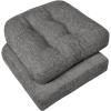 imagedownluxe Chair Cushions for Dining Chairs 4 Pack Tufted Indoor Chair Pads with NonSlip Bottom UShaped Kitchen Chair Cushions 17quotx17quotx4quot KhakiDark Grey
