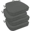 imagedownluxe Chair Cushions for Dining Chairs Waterproof Kitchen Chair Pads NonSlip Dining Seat Cushion with Ties 17quot x 16quot x 25quot Burgundy 4 PackDark Grey