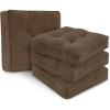imagedownluxe Chair Cushions for Dining Chairs with Ties NonSlip Memory Foam Kitchen Chair Cushions Tufted Seat Cushions for Kitchen Chairs DualLayer Chair Pads 165 x 165 x 3 Set of 4 Brown