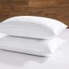 imagedownluxe Goose Feather and Down Pillows  Hotel Collection Feather Pillows Set of 2 for Back Stomach or Side Sleepers Queen Size 20quotx28quotClassic Horizontal Stripes