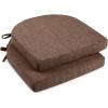 imagedownluxe Indoor Chair Cushions for Dining Chairs Soft and Comfortable Textured Foam Kitchen Chair Pads with Ties and NonSlip Backing 16quot x 16quot x 2quot Dark Grey 4 PackBrown
