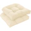imagedownluxe Outdoor Chair Cushions Set of 2 for Patio Furniture Waterproof Tufted Overstuffed Patio Furniture Cushions Memory Foam Outdoor Seat Cushion 19quot X 19quot X 5quot KhakiBeige