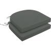 imagedownluxe Outdoor Chair Cushions Set of 4 for Patio Furniture WaterResistant Square Corner Patio Chair Cushions with Ties High Density Foam Outdoor Seat Cushion 185quot X 16quot X 3quot BlackDark Grey
