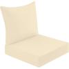 imagedownluxe Outdoor Deep Seat Cushion Set Waterproof Patio Furniture Cushions with Zipper for Outdoor Chair Sofa 24quot x 24quot Beige