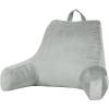 imagedownluxe Reading Pillow with Arms Back Pillow for Sitting in Bed Adult Bed Rest Pillow with Shredded Memory Foam and Removable Cover 18 X 15 Inches Grey