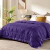 imagedownluxe Weighted Blanket King Size 18 lb Weighted Blanket with Glass Beads for All Season Machine Washable Heavy Blanket White 108 X 90 InchPurple