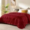 imagedownluxe Weighted Blanket King Size 18 lb Weighted Blanket with Glass Beads for All Season Machine Washable Heavy Blanket White 108 X 90 InchRed