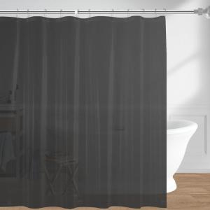 imagedownluxe Clear Shower Curtain Liner PEVA Lightweight Plastic Shower Liner with 3 Magnets 72quot x 72quot Waterproof Bathroom CurtainDark Grey