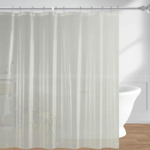 imagedownluxe Clear Shower Curtain Liner PEVA Lightweight Plastic Shower Liner with 3 Magnets 72quot x 72quot Waterproof Bathroom CurtainGrey