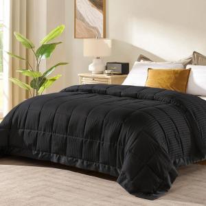 imagedownluxe Weighted Blanket King Size 18 lb Weighted Blanket with Glass Beads for All Season Machine Washable Heavy Blanket White 108 X 90 InchBlack