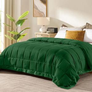 imagedownluxe Weighted Blanket King Size 18 lb Weighted Blanket with Glass Beads for All Season Machine Washable Heavy Blanket White 108 X 90 InchEmerald Green